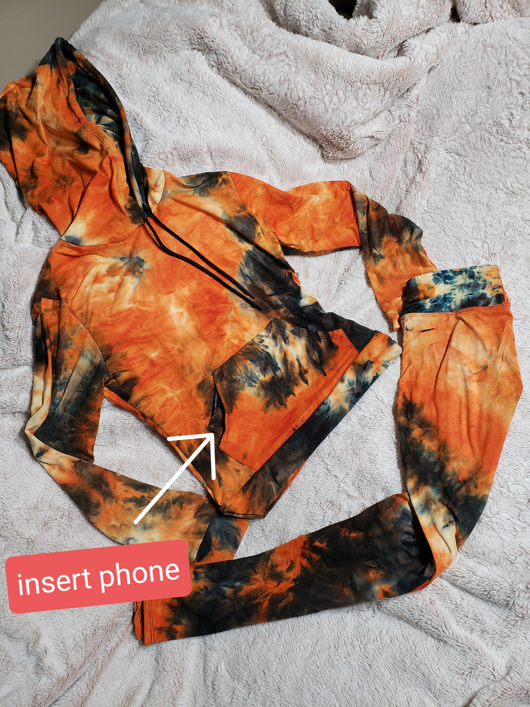 Buttery🧈  soft Orange tie dye  legging set. 