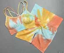 Load image into Gallery viewer, Tie dye seamless yoga set
