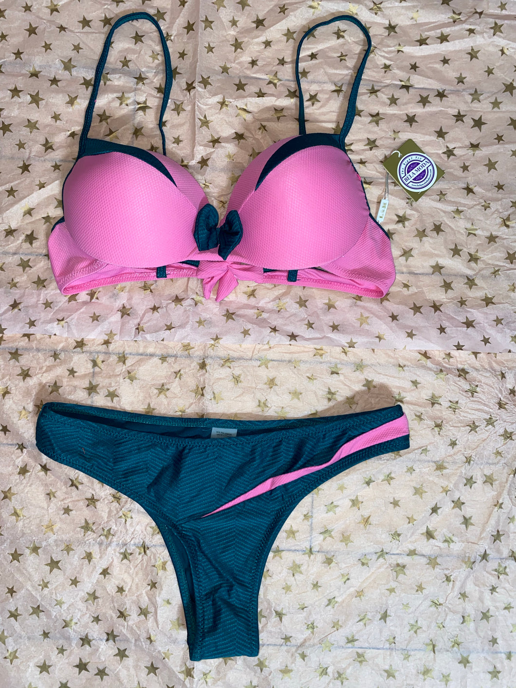 Pink & Green Bikini Swimsuit