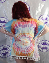 Load image into Gallery viewer, Rainbow tie dye cover up
