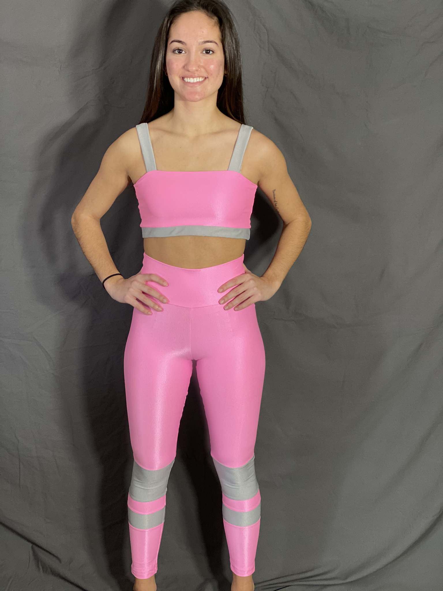 2 pc Pink Brazilian Supplex Fitness set XS – Bela Moda Fitness
