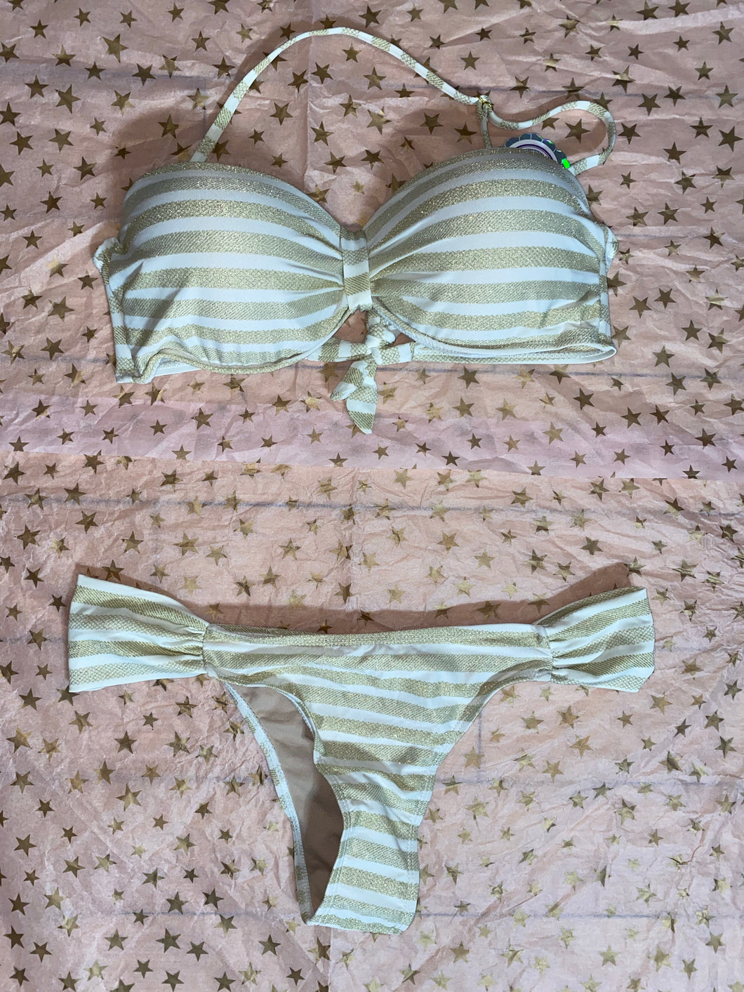 Gold & White bikini swimwear